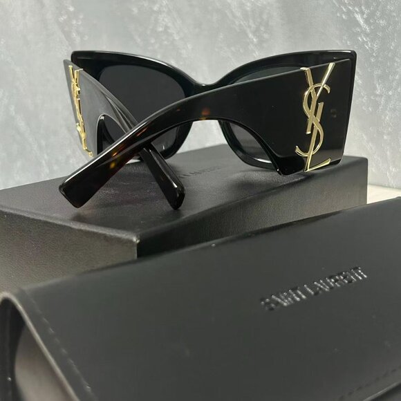NEW SL M119 BLAZE 002 SAINT LAURENT BLAZE HAVANA OVERSIZED SUNGLASSES SLM119 - Picture 4 of 5